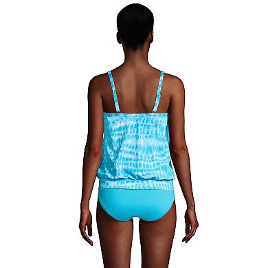 Women's Lands' End DD-Cup Bust-Minimizer Blouson Tankini Top