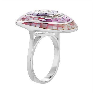 Sterling Silver Mother-of-Pearl Mosaic Ring