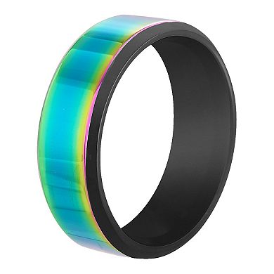 Men's Stainless Steel Rainbow Ring