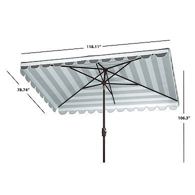 Safavieh Vienna Rectangular Scallop Crank Umbrella