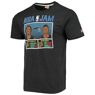 Men's Homage Cole Anthony & Mohamed Bamba Heathered Black Orlando Magic NBA Jam Tri-Blend T-Shirt