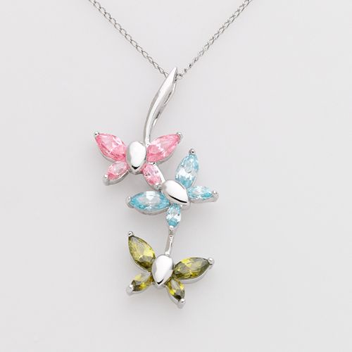 Jewelry for Trees PlatinumOverSilver Butterfly Pendant