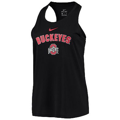 Women's Nike Black Ohio State Buckeyes Arch & Logo Classic Performance Tank Top