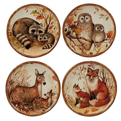 Certified International Pine Forest 4-pc. Canape Plate Set