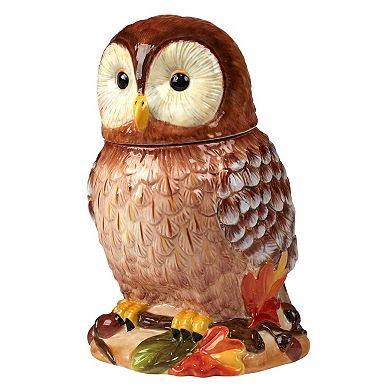 Certified International Pine Forest 3D Owl Cookie Jar