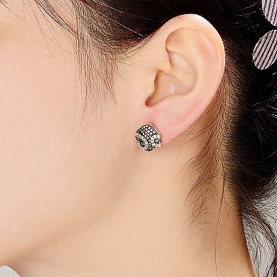 18k Rose Gold Over Sterling Silver Morganite & Cubic Zirconia Stud Earrings