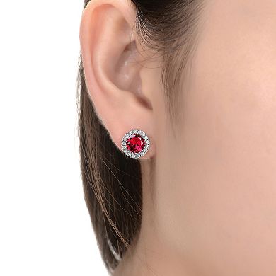 Sterling Silver Cubic Zirconia Round Stud Earrings