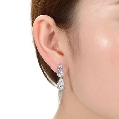 Sterling Silver Oval Drop Earrings