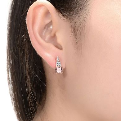 18k Rose Gold Over Sterling Silver Cubic Zirconia Leverback Earrings