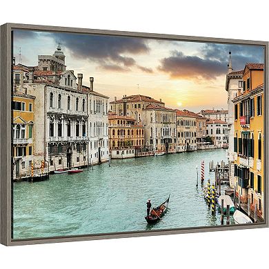 Amanti Art Gran Canal Vista Italy Framed Canvas Wall Art