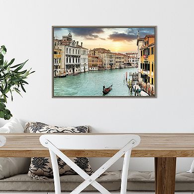 Amanti Art Gran Canal Vista Italy Framed Canvas Wall Art