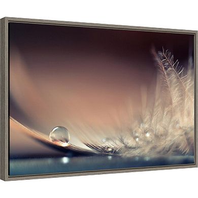 Amanti Art Stories Drops Feather Macro Canvas Wall Art