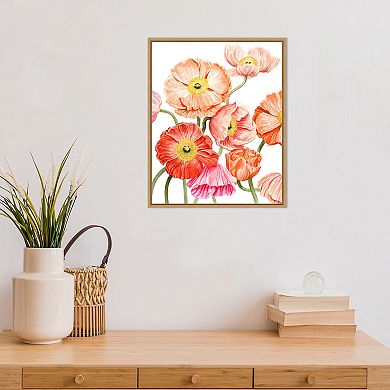Amanti Art Bright Poppies I Framed Canvas Wall Art