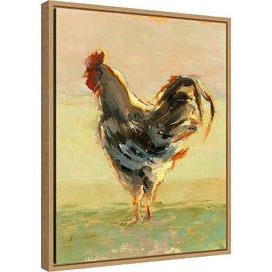 Amanti Art Sunlit Rooster II Framed Canvas Wall Art