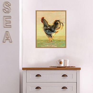 Amanti Art Sunlit Rooster II Framed Canvas Wall Art