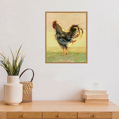 Amanti Art Sunlit Rooster II Framed Canvas Wall Art