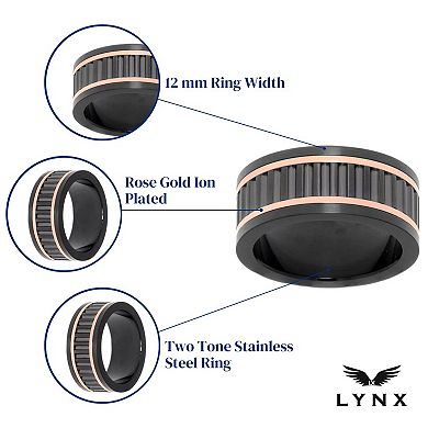 Men's LYNX Two Tone Stainless Steel Ring 