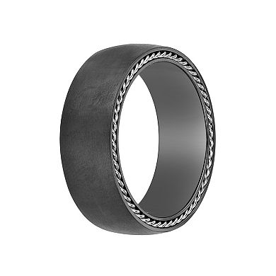 Men's LYNX Black Zirconium Wide Band Ring 