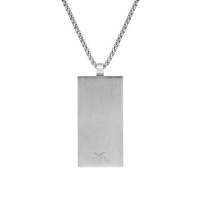 Men's LYNX Stainless Steel Rectangle Dog Tag Pendant Necklace