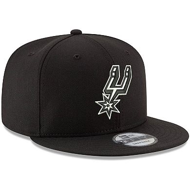 Men's New Era Black San Antonio Spurs Logo 9FIFTY Adjustable Snapback Hat