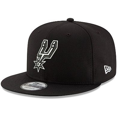 Men's New Era Black San Antonio Spurs Logo 9FIFTY Adjustable Snapback Hat