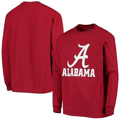 Youth Champion Crimson Alabama Crimson Tide Lockup Long Sleeve T-Shirt