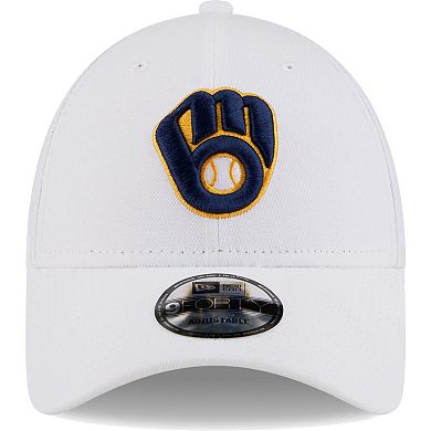 Men's New Era White Milwaukee Brewers League II 9FORTY Adjustable Hat