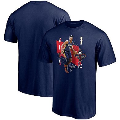 Men's Fanatics Branded Zion Williamson Navy New Orleans Pelicans Pick & Roll T-Shirt