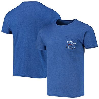 Men's Fanatics Branded Heathered Royal Buffalo Bills Field Goal Pocket Tri-Blend T-Shirt