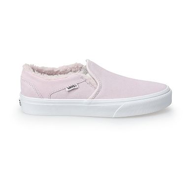 Pink fur hotsell slip on vans