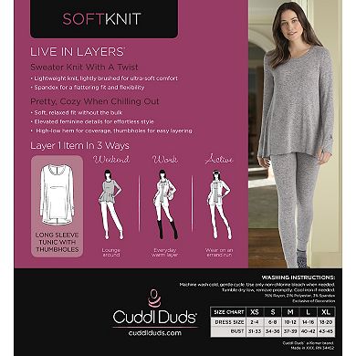 Women's Cuddl Duds® Soft Knit Long Sleeve Tunic Top