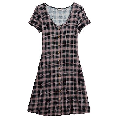 Juniors' SO® Waffle Knit Skater Dress