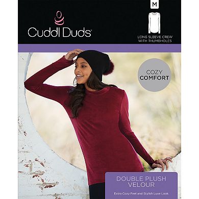 Women's Cuddl Duds® Double Plush Velour Long Sleeve Crewneck Top