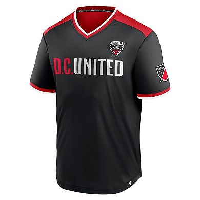 Men's Fanatics Branded Black D.C. United Line Up Striker V-Neck T-Shirt