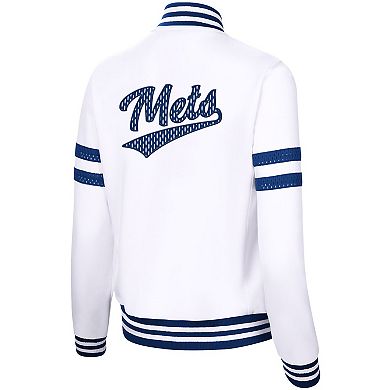 Women's G-III 4Her by Carl Banks White New York Mets Pre-Game Full-Zip Track Jacket