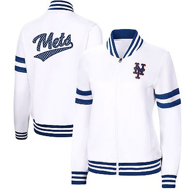 Women's G-III 4Her by Carl Banks White New York Mets Pre-Game Full-Zip Track Jacket