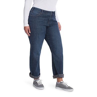 Plus Size Eddie Bauer Fleece-Lined Boyfriend Jeans