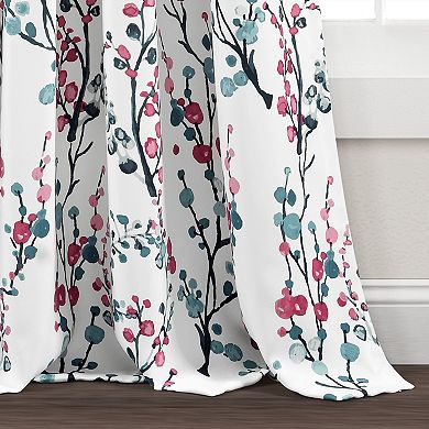 Lush Decor Mirabelle Watercolor Floral Room Darkening Window Curtain Set