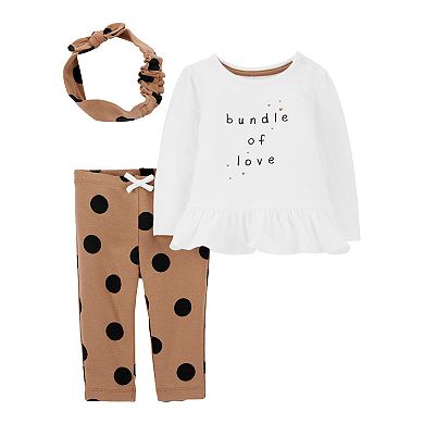 Baby Girl Carter's Top, Pants & Headband Set