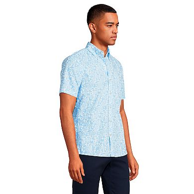 Tall Lands' End Traditional-Fit Button-Down Seersucker Shirt