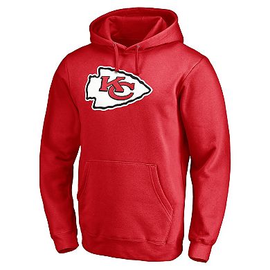 Men's Fanatics Branded Patrick Mahomes Red Kansas City Chiefs Player Icon Name & Number Pullover Hoodie