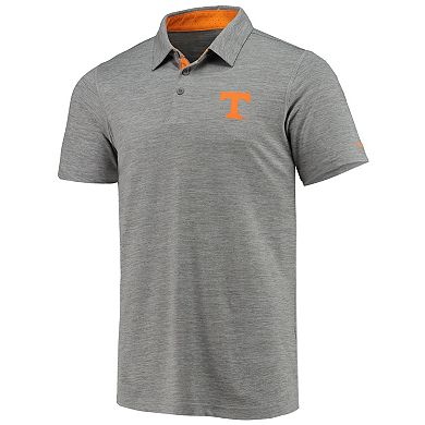 Men's Columbia Gray Tennessee Volunteers Tech Trail Space Dye Omni-Shade Polo