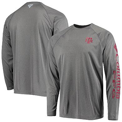Men's Columbia Charcoal Texas A&M Aggies PFG Terminal Tackle Omni-Shade Long Sleeve T-Shirt