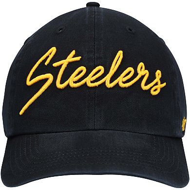 Women's '47 Black Pittsburgh Steelers Vocal Clean Up Adjustable Hat