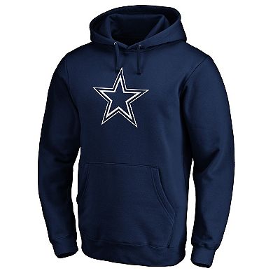 Men's Fanatics Branded Navy Dallas Cowboys Primary Logo Fitted Pullover Hoodie