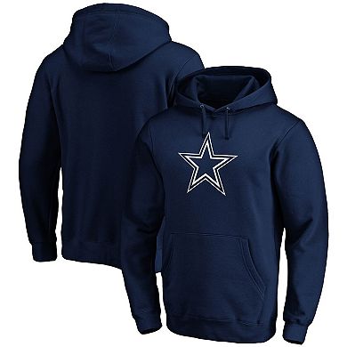 Men's Fanatics Branded Navy Dallas Cowboys Primary Logo Fitted Pullover Hoodie