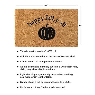 RugSmith Happy Fall Y'all Doormat - 18'' x 30''