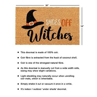 RugSmith Shoes Off Witches Doormat - 18'' x 30''