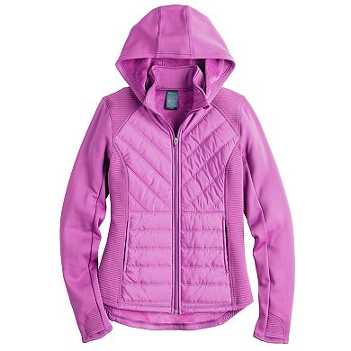 Women's Tek Gear® Hooded Long Mixed-Media Jacket