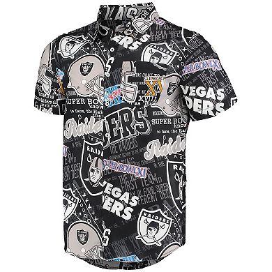 Men's FOCO Black Las Vegas Raiders Thematic Button-Up Shirt